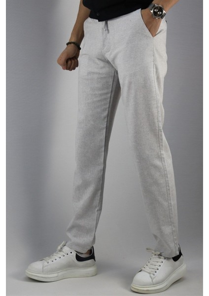 Erkek, Bel Bağcıklı, Standart-fit, Pamuklu, Keten Dokuma Pantolon modelleri
