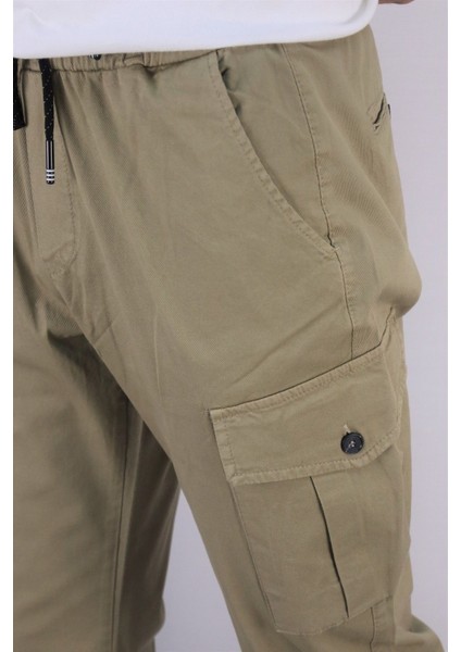 Bel bağcıklı, Pamuklu gabardin kumaş, Oversize-Regular fit kargo cep pantolon 256 modelleri
