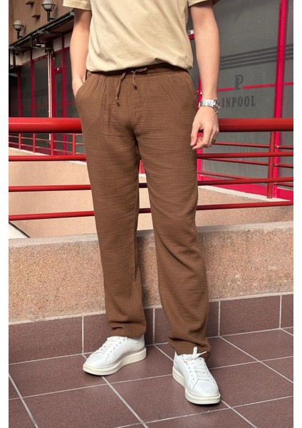 Bel lastikli, bağcıklı, Oversize fit, %100 Pamuklu Müslin dokuma, Yazlık&baharlık Pantolon 295