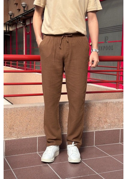 Bel lastikli, bağcıklı, Oversize fit, %100 Pamuklu Müslin dokuma, Yazlık&baharlık Pantolon 295 fiyatları