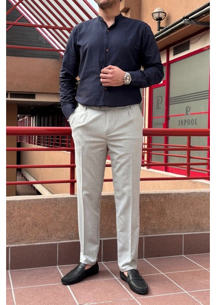 Erkek, dil detaylı, Büyük beden, Old Money Culture, Yazlık-Baharlık, kumaş pantolon 296