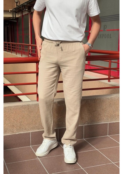 Bel lastikli, bağcıklı, Oversize fit, %100 Pamuklu Müslin dokuma, Yazlık&baharlık Pantolon 295 fiyatları