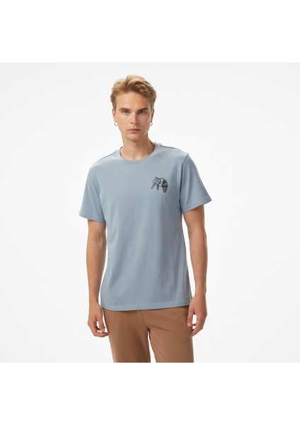 Skeleton Party Erkek Mavi T-Shirt