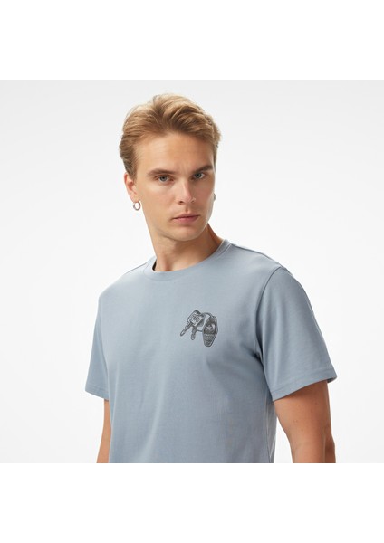 Skeleton Party Erkek Mavi T-Shirt fırsatları
