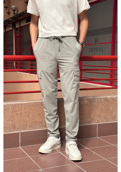 Erkek, Regular Fit, Paraşüt Kumaş, Kargo Cep, Lastikli Pantolon 24ınp276