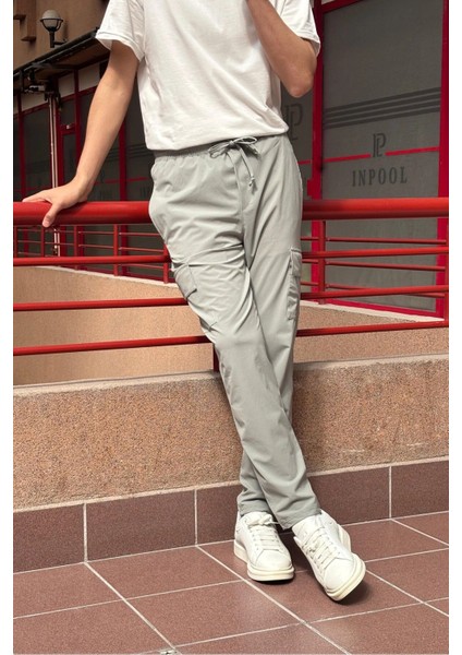 Erkek, Regular Fit, Paraşüt Kumaş, Kargo Cep, Lastikli Pantolon 24ınp276