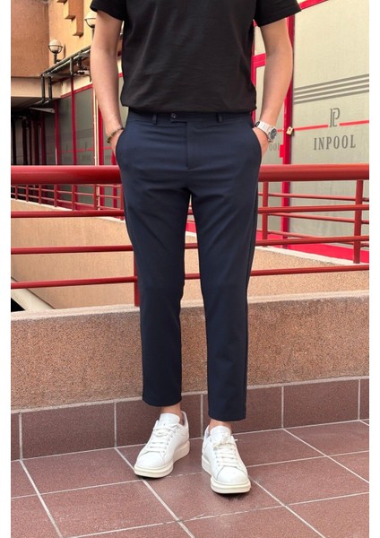 Erkek, dil detaylı, slim fit, Old Money Culture, Esnek dokuma Kumaş pantolon ASP02