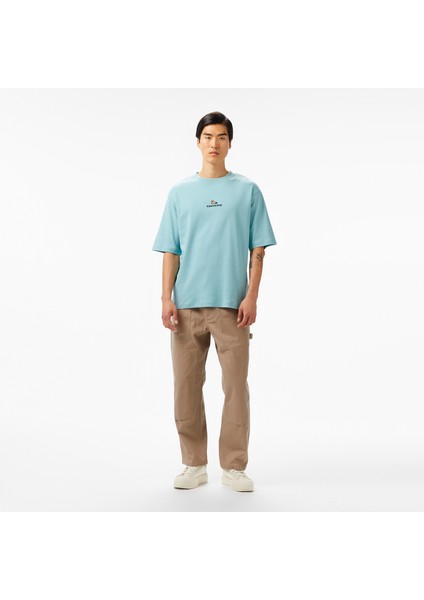 Oversize Fit Erkek Mavi T-Shirt modelleri