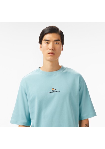 Oversize Fit Erkek Mavi T-Shirt fırsatları