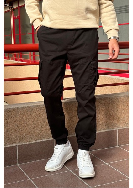 Erkek, Bel Ve Paça Lastikli, Kargo Cep, Gabardin Pantolon fırsatları