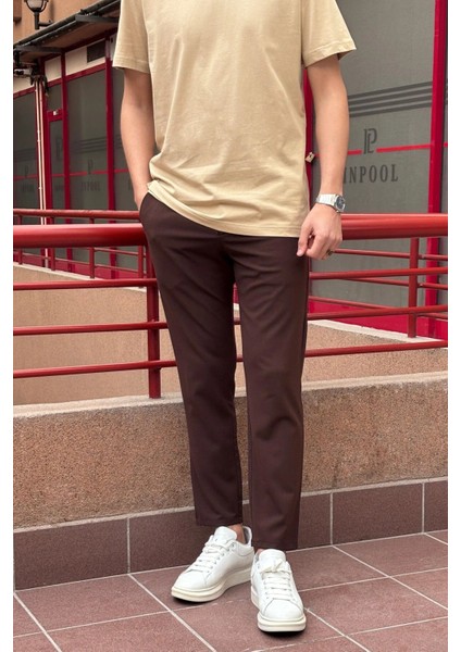 Erkek, dil detaylı, slim fit, Old Money Culture, Esnek dokuma Kumaş pantolon ASP02