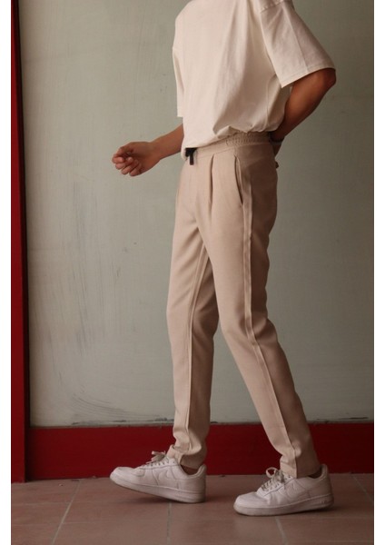 Yeni Sezon Erkek Siyah Pens Detaylı Bağcıklı Pantolon modelleri