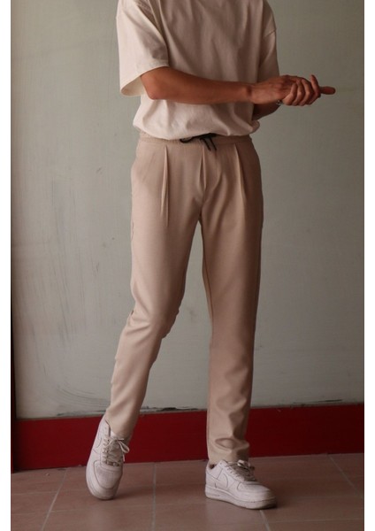 Yeni Sezon Erkek Siyah Pens Detaylı Bağcıklı Pantolon fırsatları