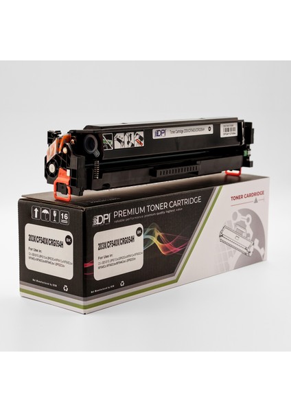 HP 203X / CF540X / CRG-054H Siyah CHİPLİ Muadil Toner 3200 Baskı