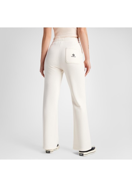 Wide-Leg French Terry Kadın Krem Eşofman Altı modelleri