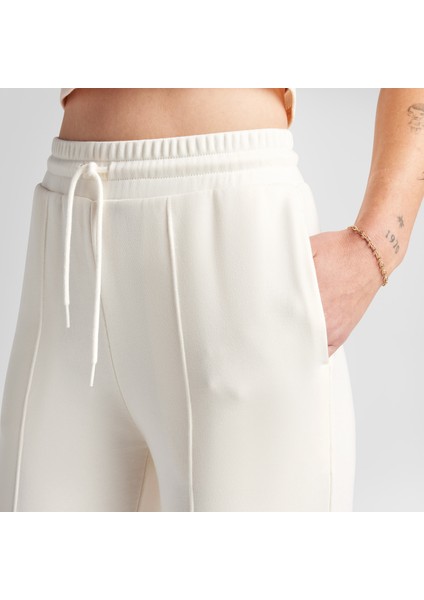 Wide-Leg French Terry Kadın Krem Eşofman Altı fırsatları