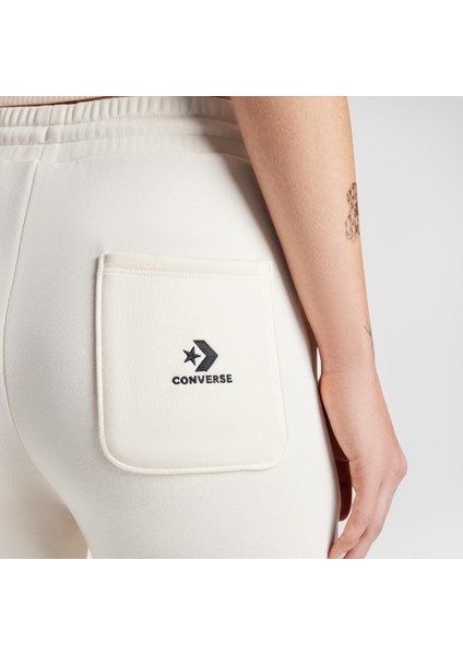 Wide-Leg French Terry Kadın Krem Eşofman Altı indirimleri