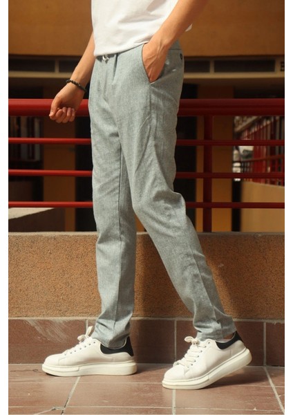 Erkek, pile detaylı beli bağcıklı-lastikli, pamuklu pantolon fiyatları