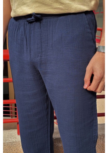 Bel lastikli, bağcıklı, Oversize fit, %100 Pamuklu Müslin dokuma, Yazlık&baharlık Pantolon 295 indirimleri