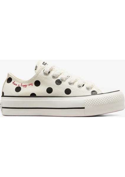 Chuck Taylor All Star Lift Polka Dots Kadın Krem Platform Sneaker