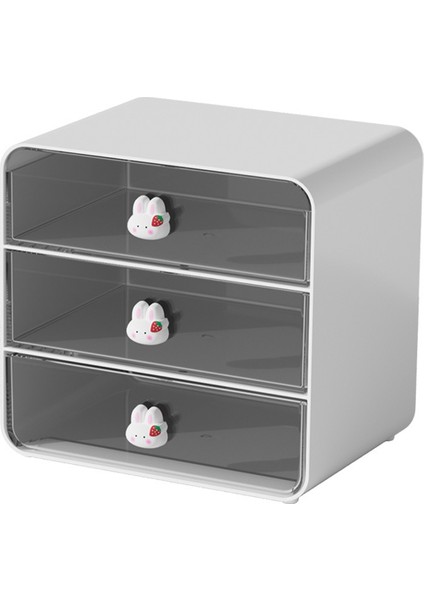 3 Katlı Makyaj Düzenleyici Tutucu Kozmetik Saklama Kutusu, Banyo Tezgahı Düzenleyici, Çekmeceli Masa Düzenleyici Beyaz-A (Yurt Dışından)