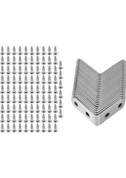 24 Parça Paslanmaz Çelik Köşe Destekleri (1,57 x 1,57 Inç, 40 x 40 Mm) Bağlantı Sağ Açılı Braket Bağlantı Elemanı L Şekilli Köşe Bağlantı Elemanları Destek Braketi (Yurt Dışından)