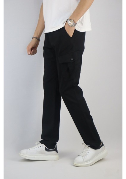 Bel bağcıklı, Pamuklu gabardin kumaş, Oversize-Regular fit kargo cep pantolon 256 fiyatları