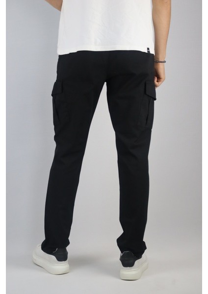 Bel bağcıklı, Pamuklu gabardin kumaş, Oversize-Regular fit kargo cep pantolon 256 modelleri