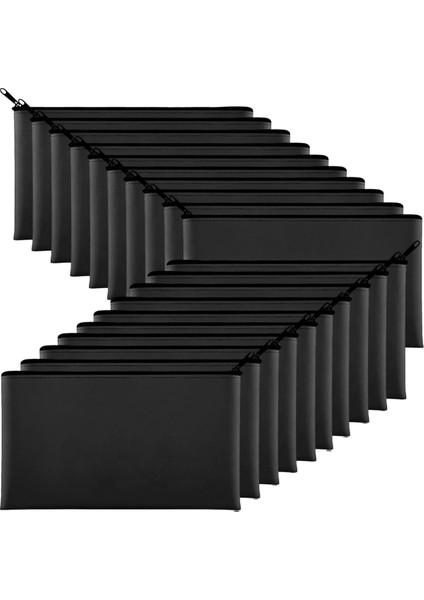 20 Paket Para Çantası 11,5 x 6,1 Inç Fermuarlı Banka Mevduat Çantaları Nakit Para Çantaları Madeni Paralar Kozmetik Fatura Araçları B (Yurt Dışından)