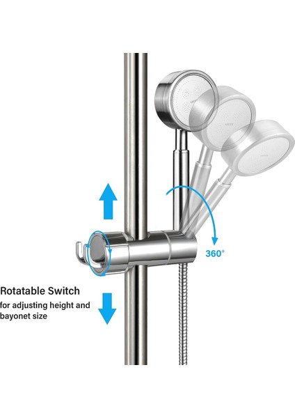 2 Kancalı El Duşu Tutacağı, Ayarlanabilir Duş Tutacağı, 360° Dönebilen Duş Tutacağı, Banyo Için (Yurt Dışından) fırsatları