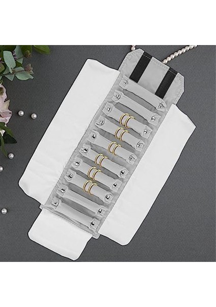 Yüzük Saklama Rulo Çantası Taşınabilir Mücevher Kutusu Büyük Kapasiteli Mücevher Tutucu Kolyeler Bilezikler Kutusu (Yurt Dışından) modelleri