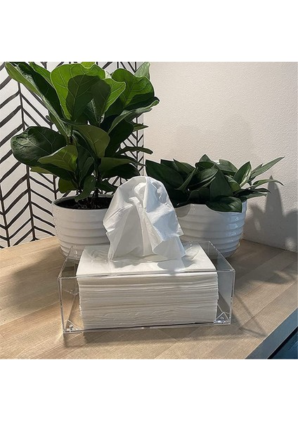 Şeffaf Akrilik Mendil Kutusu Tutucu Kapaklı Yüz Mendil Kutusu Kasası Tezgah Üstü, Şeffaf Plastik Kurutma Makinesi Levhası A (Yurt Dışından) indirimleri