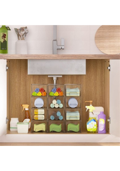 2 Adet Şeffaf Istife Edilebilir Saklama Çekmeceleri, Banyo Makyaj Düzenleyicisi, Ev Düzenleme ve Depolama Için Saklama Kutuları (Yurt Dışından) fırsatları