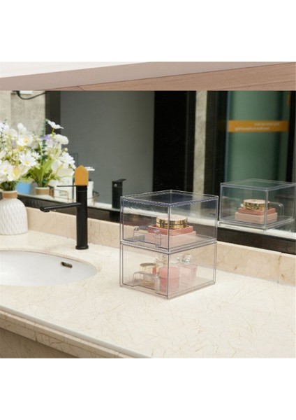 2 Adet Şeffaf Istife Edilebilir Saklama Çekmeceleri, Banyo Makyaj Düzenleyicisi, Ev Düzenleme ve Depolama Için Saklama Kutuları (Yurt Dışından) indirimleri