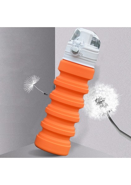 500ML Açık Hava Seyahat Silikon Katlanabilir Su Isıtıcısı Teleskopik Fincan Spor Içme Şişesi Turuncu (Yurt Dışından)