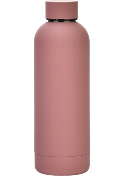 Paslanmaz Çelik Dış Mekan Mat Su Şişesi Taşınabilir Spor Su Kupası Kauçuk Boya Yalıtım Kupası (Dumanlı Pembe) (Yurt Dışından)
