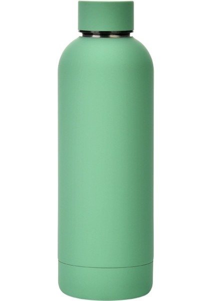 Paslanmaz Çelik Dış Mekan Mat Su Şişesi Taşınabilir Spor Su Kupası Kauçuk Boya Yalıtım Kupası (Gri Yeşil) (Yurt Dışından)