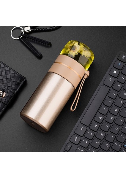 739 316 Paslanmaz Çelik Çay Cam Termos Kupası (Altın) (Yurt Dışından)