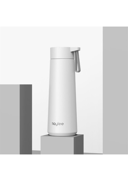 Saylee 304 Paslanmaz Çelik Taşınabilir Termos Kupası, Kapasite: 350ML (Beyaz) (Yurt Dışından)