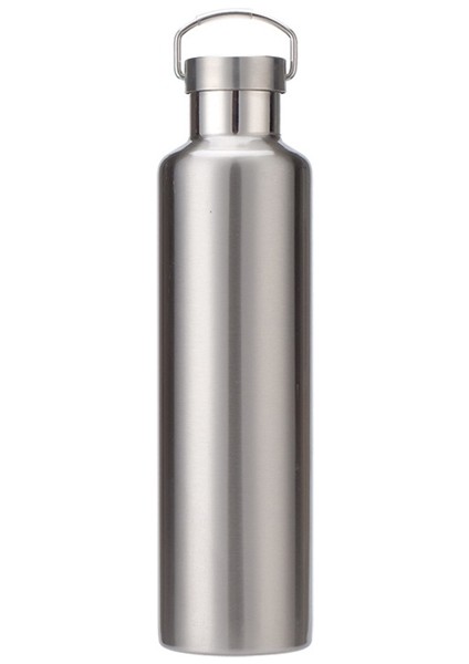 304 Vakum Paslanmaz Çelik Vakum Şişesi Çift Katmanlı Büyük Kapasiteli Açık Su Şişesi Dağcılık Spor Şişesi, Kapasite: 600ML (Çelik Renk) (Yurt Dışından)