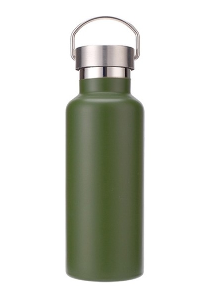 304 Vakum Paslanmaz Çelik Vakum Şişesi Çift Katmanlı Büyük Kapasiteli Açık Su Şişesi Dağcılık Spor Şişesi, Kapasite: 500ML (Yeşil) (Yurt Dışından)