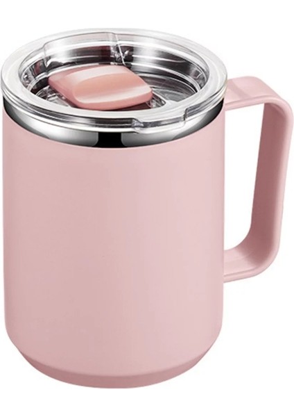 401-500ML 304 Paslanmaz Çelik Taşınabilir Kupa Kahve Kupası Kaplamalı Sızdır Gözden Geçirmez Termos Içecek Şişesi (Pembe) (Yurt Dışından)