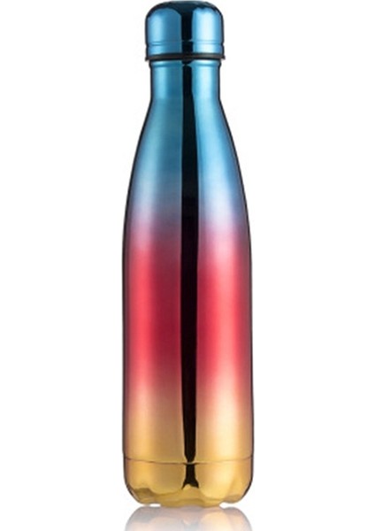 Termal Kupa Vakum Şişesi Isı Su Şişesi Taşınabilir Paslanmaz Çelik Spor Su Isıtıcısı, Kapasite: 500ML (Mavi Kırmızı Altın) (Yurt Dışından)