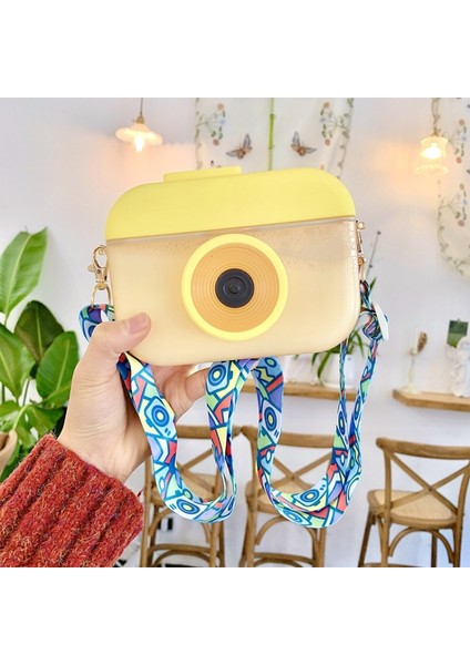 Kamera Plastik Kupa Çocuklar Hip Suyu Kupası Seyahat Eğlence Su Kupası (Sarı) (Yurt Dışından)