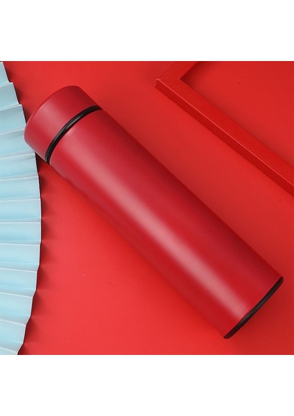 Akıllı Sıcaklık Ekran 304 Paslanmaz Çelik Vakum Şişesi Erkek ve Kız Öğrenciler Için Yaratıcı Iş Kupası, Stil: (Kırmızı) (Yurt Dışından)