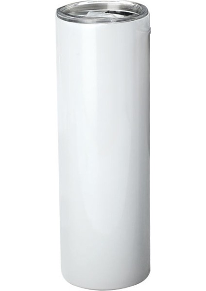 20OZ Çift Katmanlı 304 Paslanmaz Çelik Araç Düz Termos Kupası (Beyaz) (Yurt Dışından)