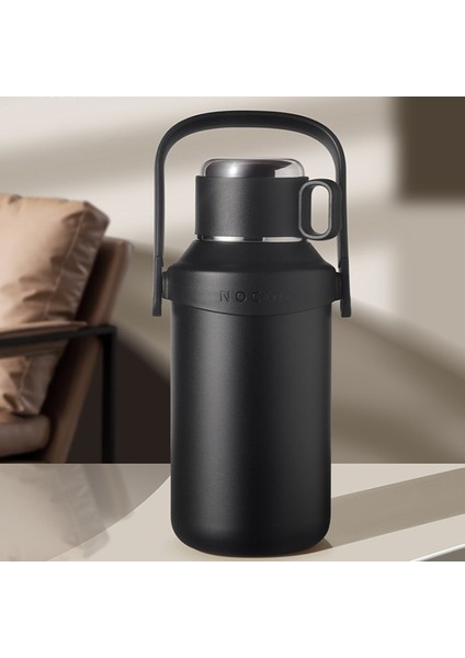 316 Paslanmaz Çelik Açık Hava Sporları Çay Filtreli Büyük Kapasiteli Termos Kupası, Renk: 1200ML Siyah (Yurt Dışından)