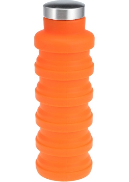 Taşınabilir Silikon Su Şişesi Geri Çekilebilir Katlanır Kahve Şişesi Dış Mekan Seyahat Içme Spor Içecek Su Isıtıcısı, Kapasite: 500ML (Turuncu) (Yurt Dışından)