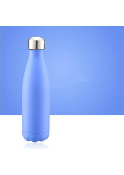 Termal Kupa Vakum Şişesi Isı Su Şişesi Taşınabilir Paslanmaz Çelik Spor Su Isıtıcısı, Kapasite: 500ML (Fas Mavisi) (Yurt Dışından)