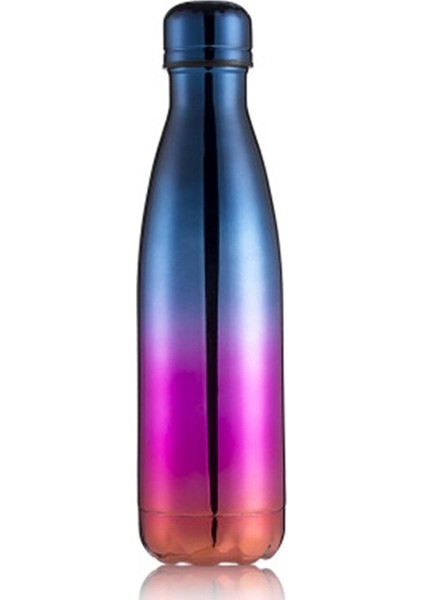 Termal Kupa Vakum Şişesi Isı Su Şişesi Taşınabilir Paslanmaz Çelik Spor Su Isıtıcısı, Kapasite: 500ML (Mavi Mor Altın) (Yurt Dışından)